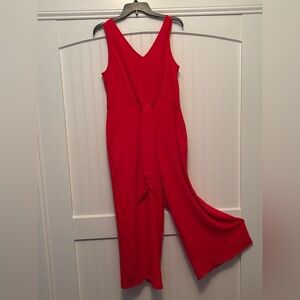 MSK Red Sleeveless Jumpsuit